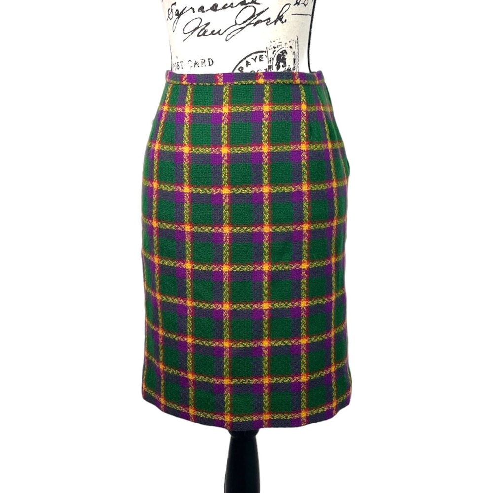 Vintage 1980s Valentino Plaid Skirt